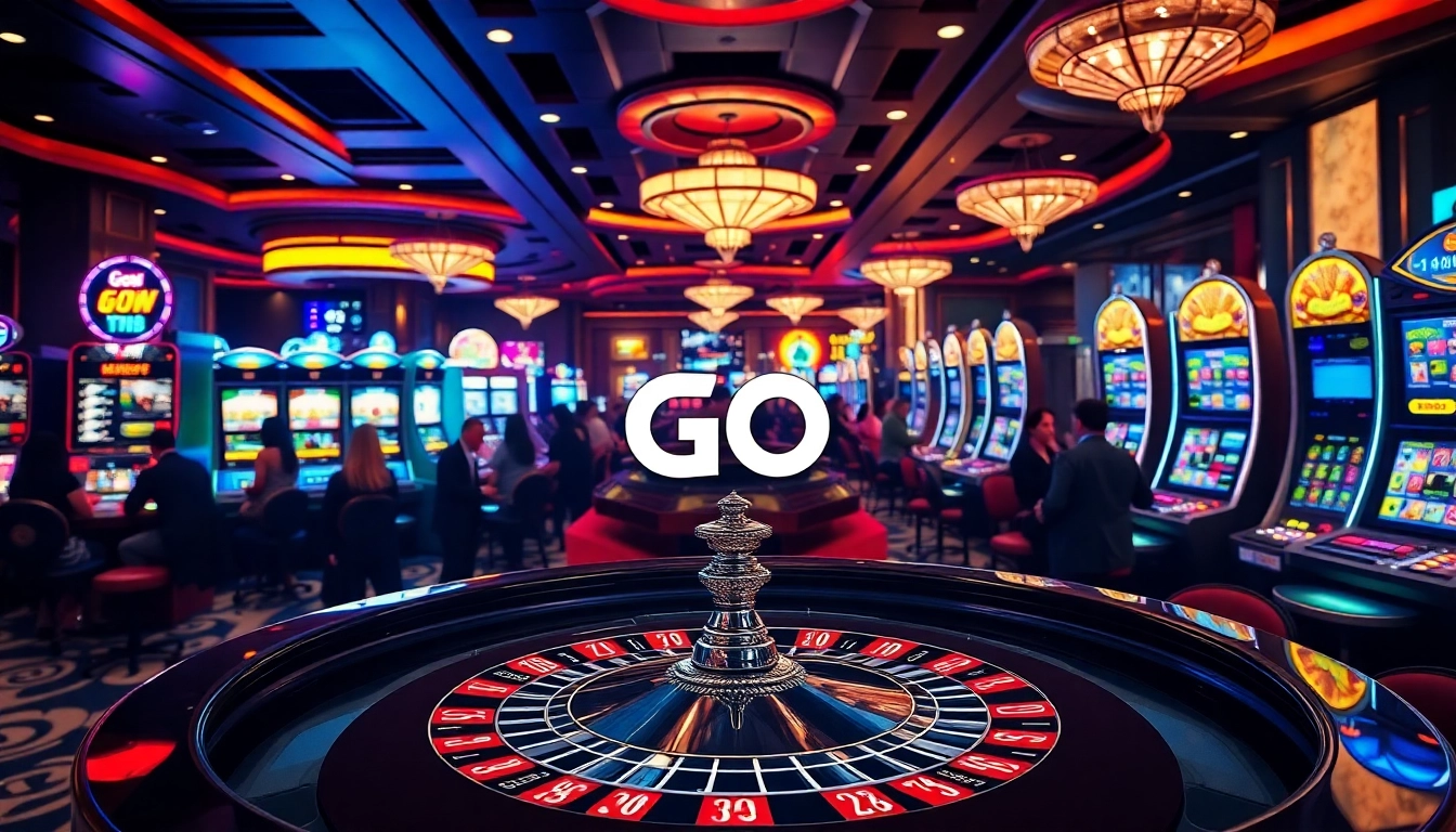 Exciting gambling scene at GO 88 casino with roulette and vibrant poker chips.