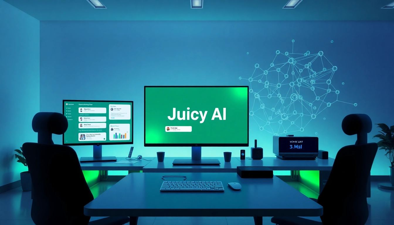Engaging Juicy AI chatbot interface in a modern digital workspace, showcasing advanced technology.