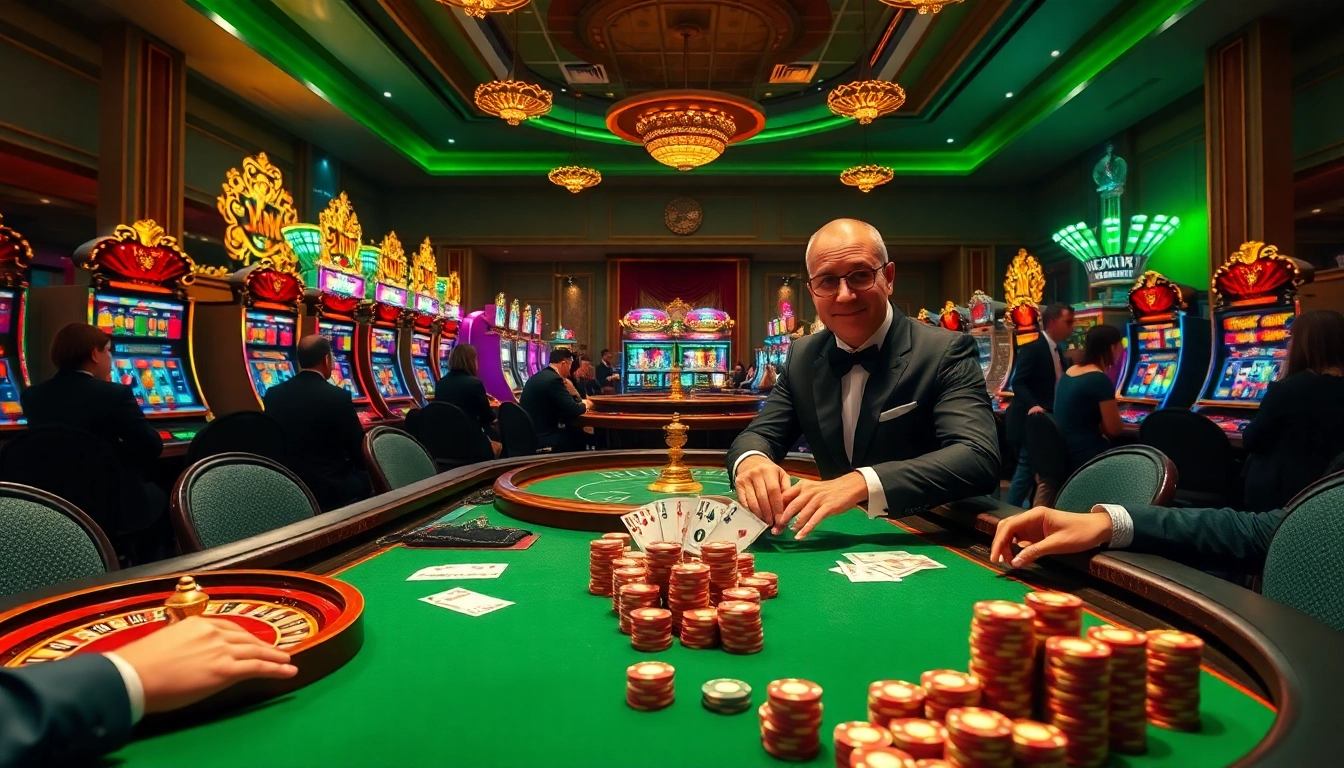 Experience the hidden wiki atmosphere at an upscale casino with poker tables and lively gaming.