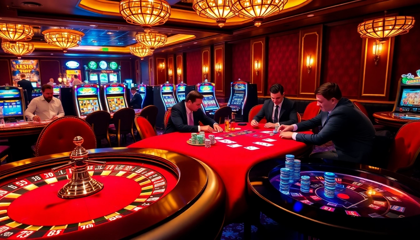 Experience the excitement of poker and slots at https://32winvip.casa/, showcasing vibrant casino settings.