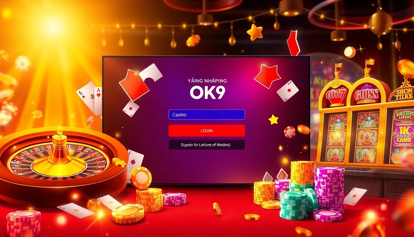 Experience the excitement of Đăng Nhập OK9 within a vibrant online casino interface.