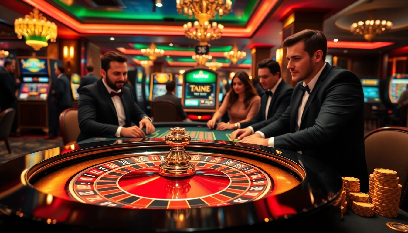Exciting gameplay atmosphere at https://789pcenter.it.com with vibrant roulette, poker, and slot machines.