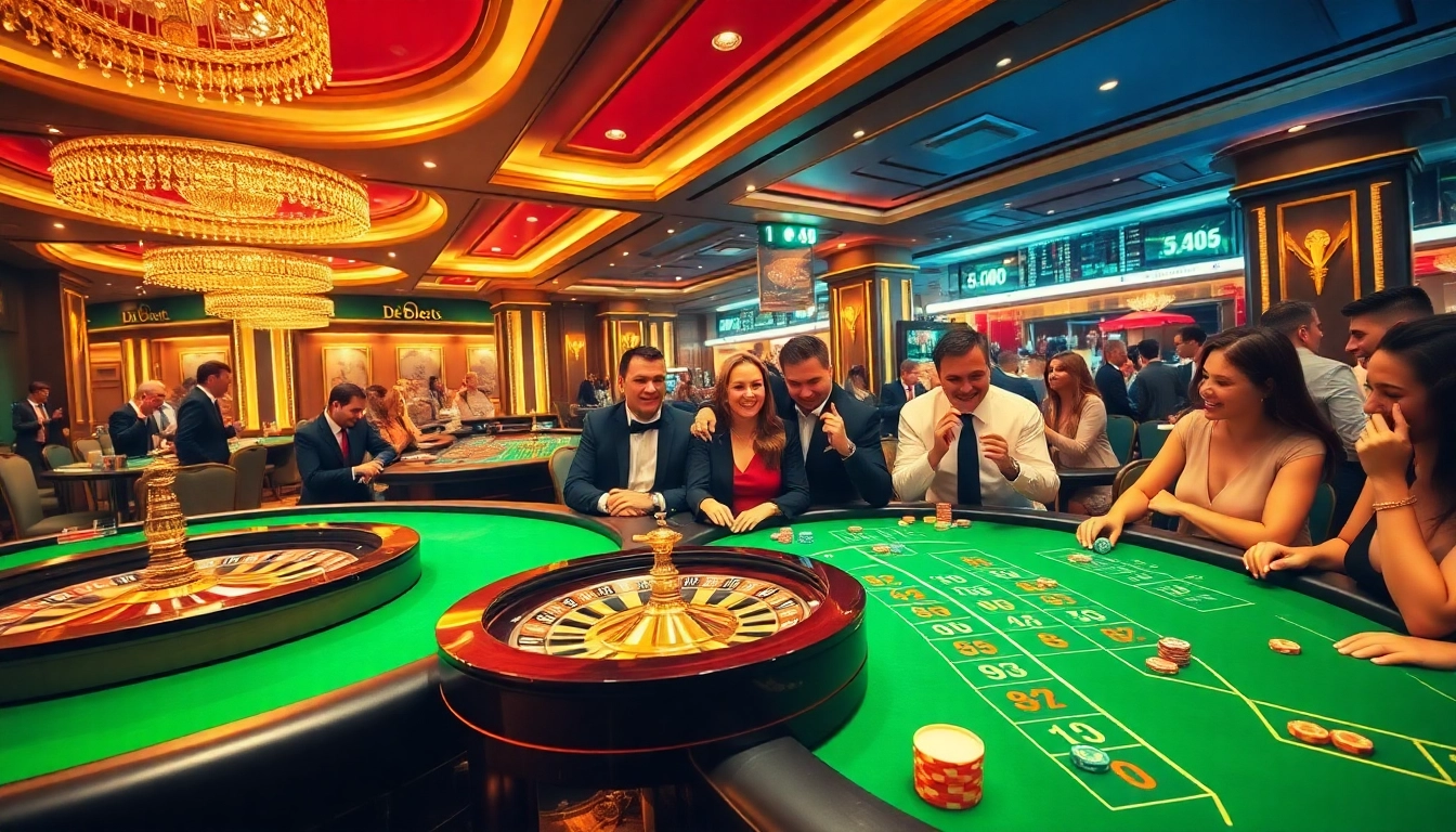 Experience the thrill of gambling with De bet in a luxurious casino environment, filled with excitement and winning moments.