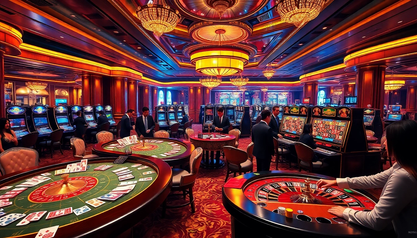 Engage with the exciting world of nhà cái NOHU90 featuring vibrant casino tables and dynamic gambling action.