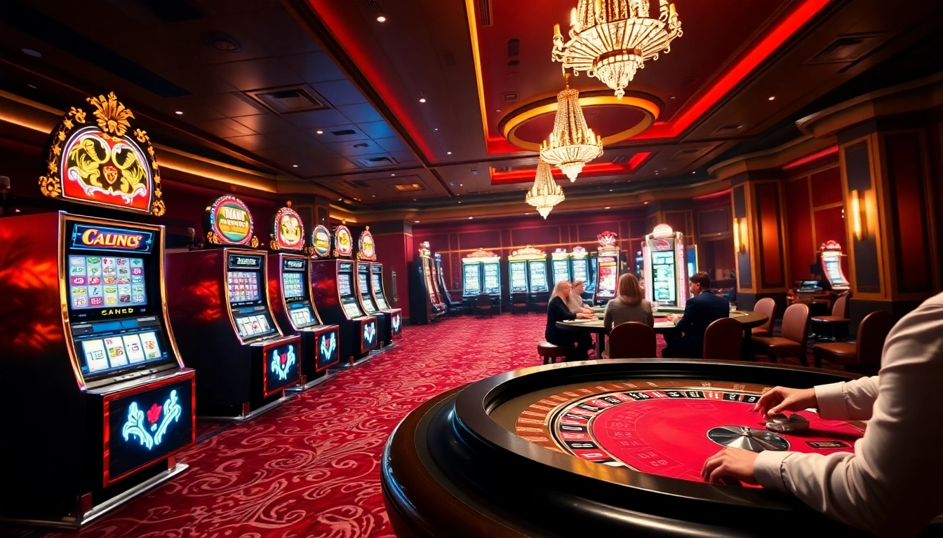 Experience the excitement of gambling at hitclub with vibrant casino scenes showcasing luxury tables and players.
