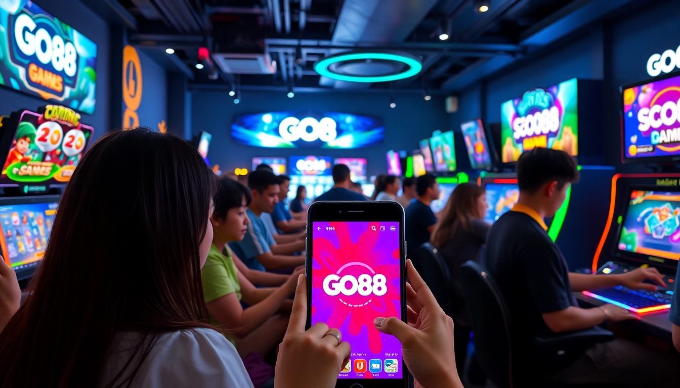 Players enjoying various games at GO88, showcasing excitement in an engaging gaming environment.