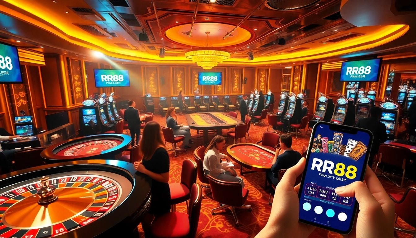 Players enjoying live casino games at RR88 with vibrant atmosphere and gaming excitement.