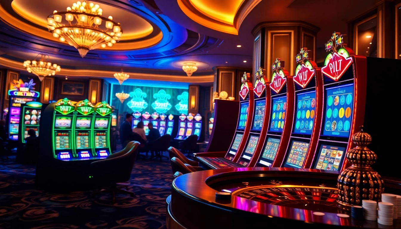 Players enjoying dynamic Slot Online games in a vibrant casino setting with immersive visuals.