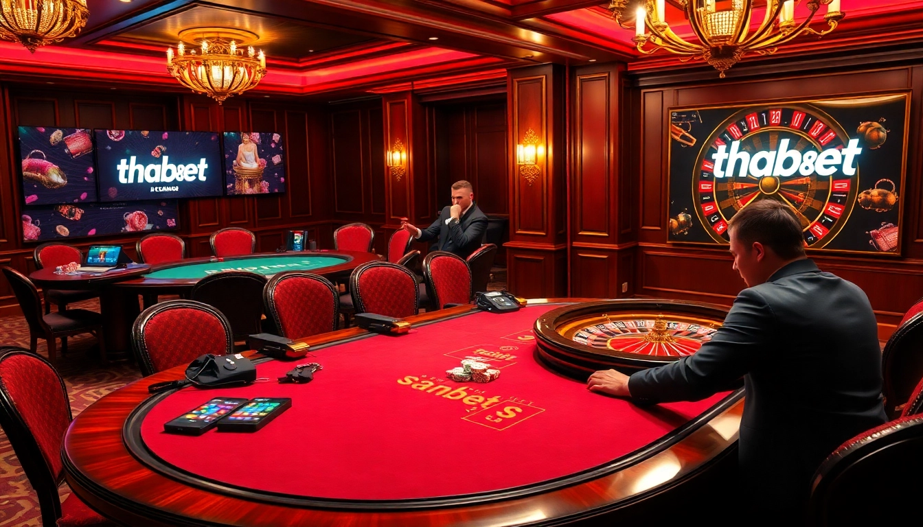 Experience thrilling poker action at Thabet Casino with professional players and vibrant gameplay.