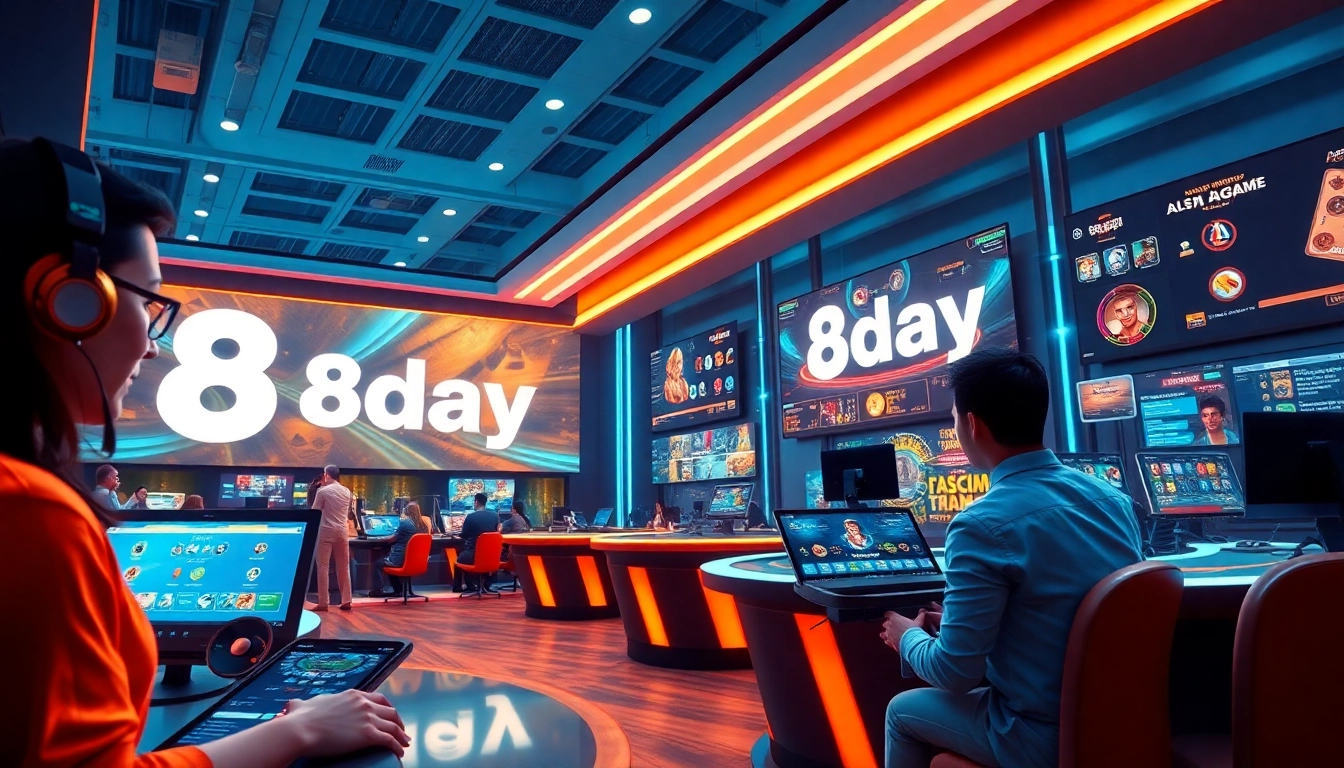 The exciting online gaming experience at 8day, showcasing digital gaming platforms and live dealers.