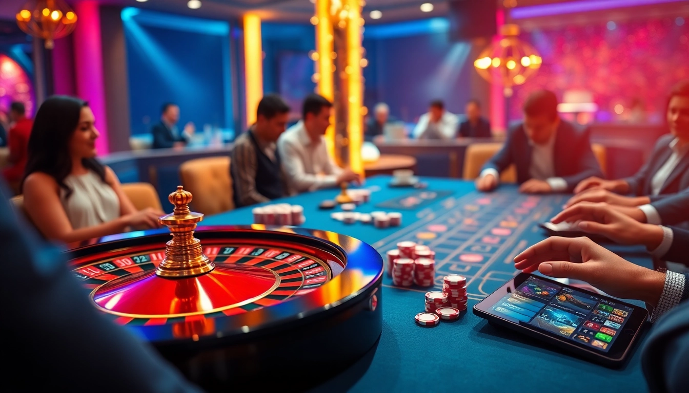 Betting excitement at a luxury casino scene showcasing เว็บ u31 and high-stakes poker.