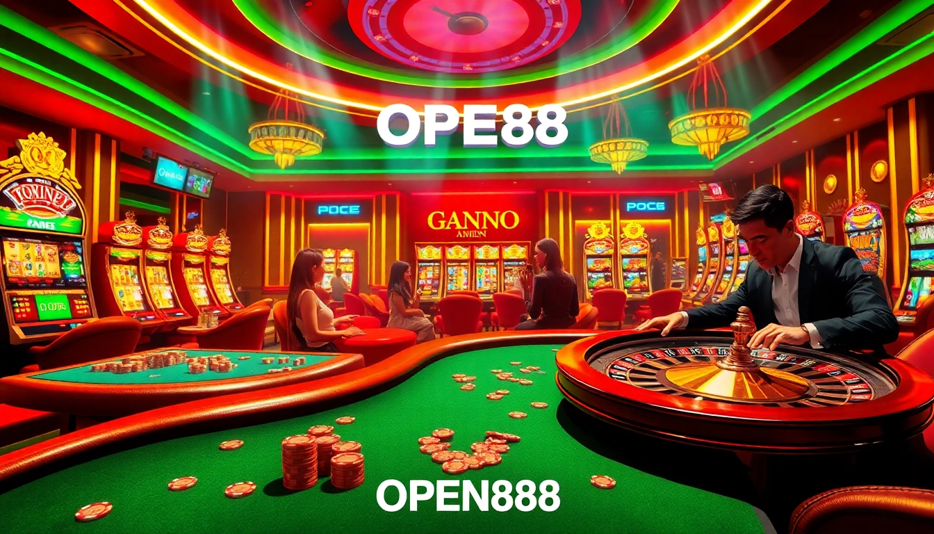 Players engaging in exciting poker games at OPEN88's luxurious online casino tables.