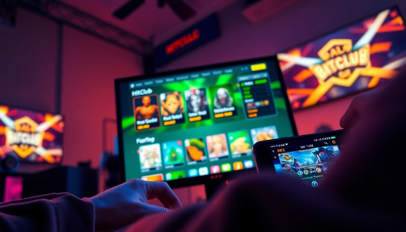 Engaging scene of a player enjoying the hitclub online gaming experience with vibrant graphics and live scores.