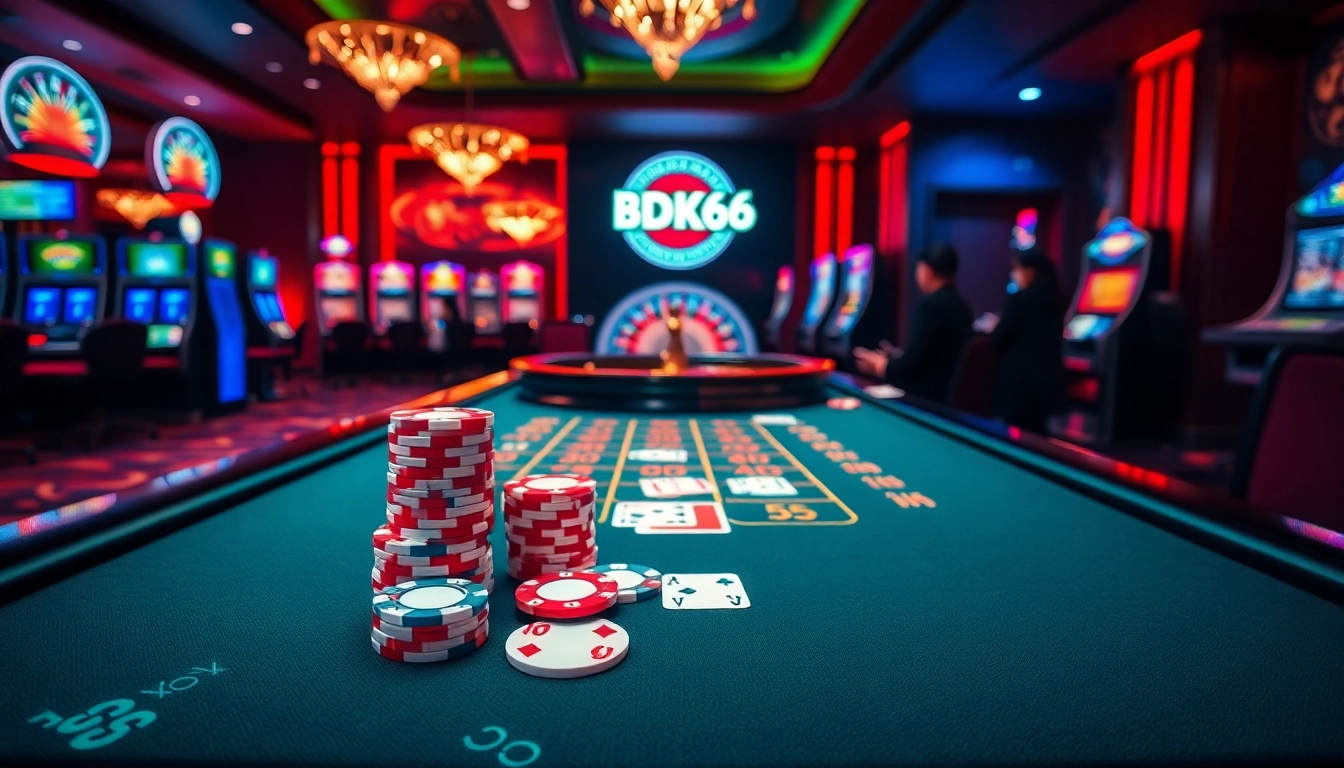 Engaged players at a luxurious casino table featuring BDTK66 elements.
