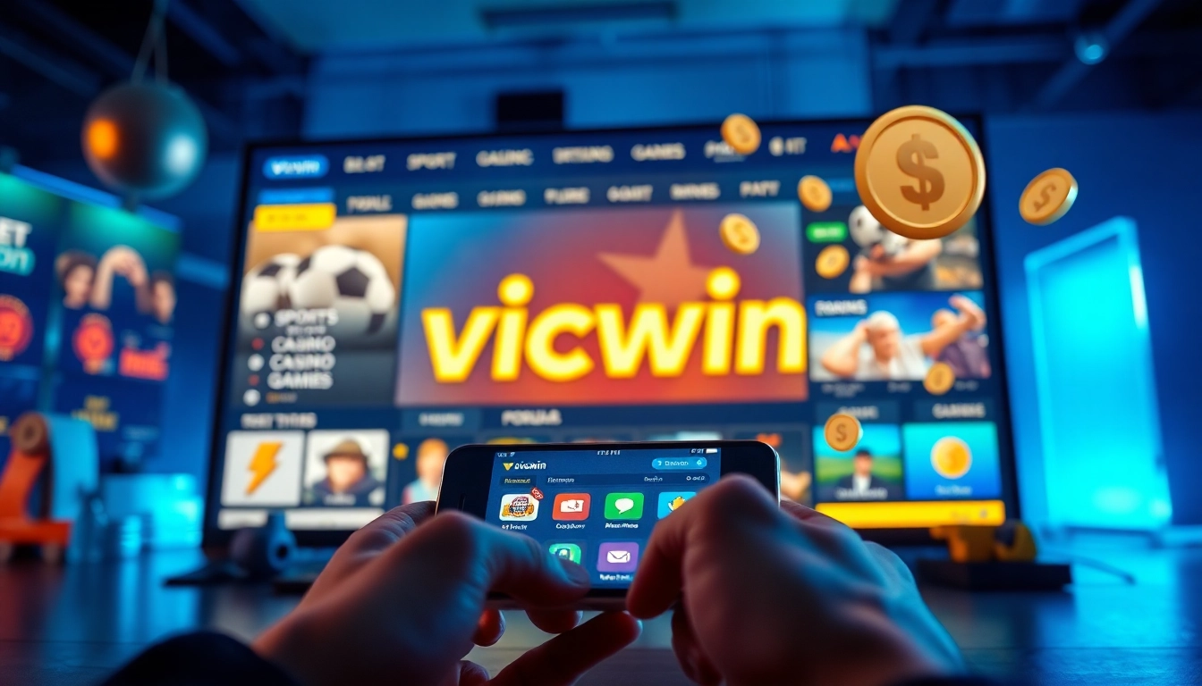 Experience the excitement of vicwin's online gaming with diverse betting options, showcasing a modern digital interface.