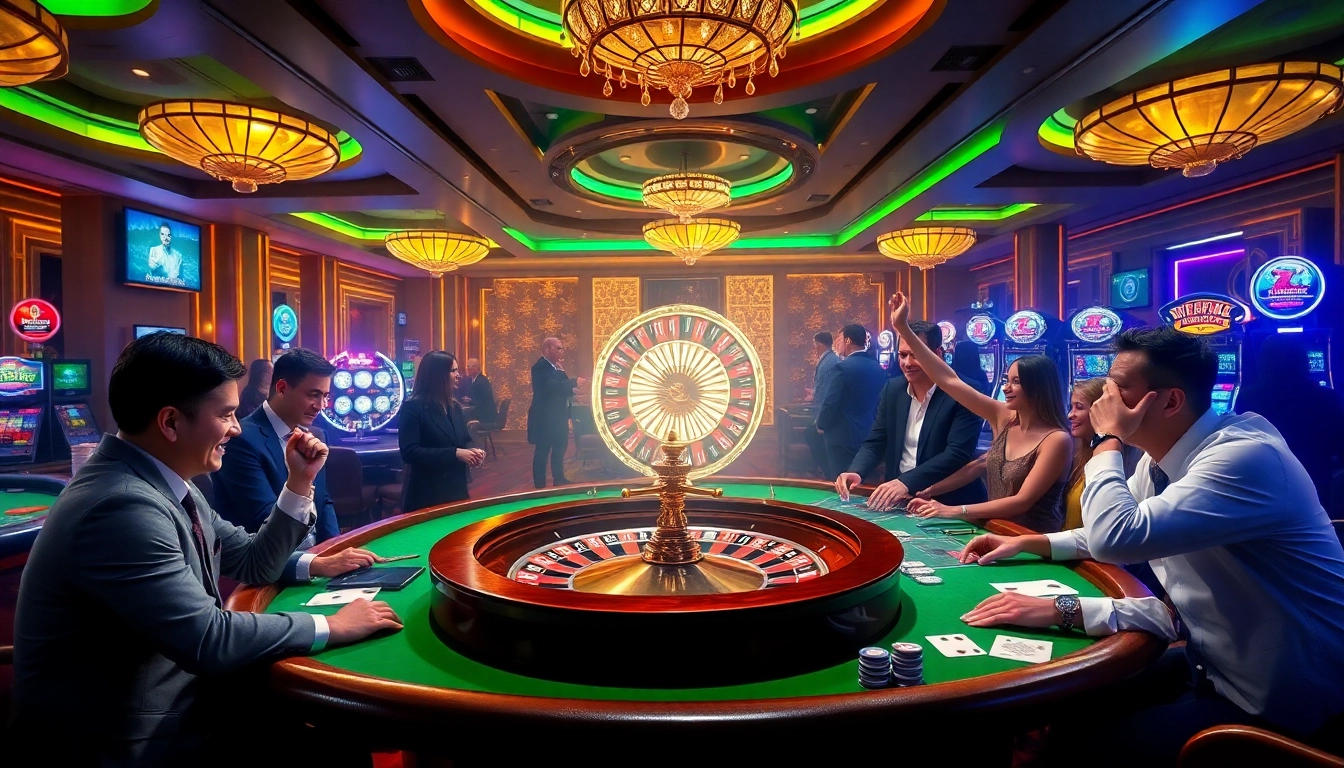 Experience the thrill of winning at RR88 with vibrant casino games and excited players.