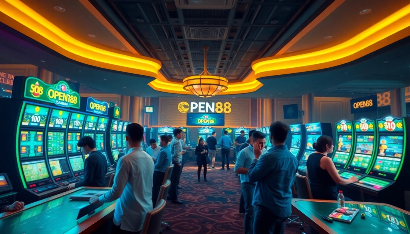 OPEN88 online casino players enjoying live games and esports betting atmosphere