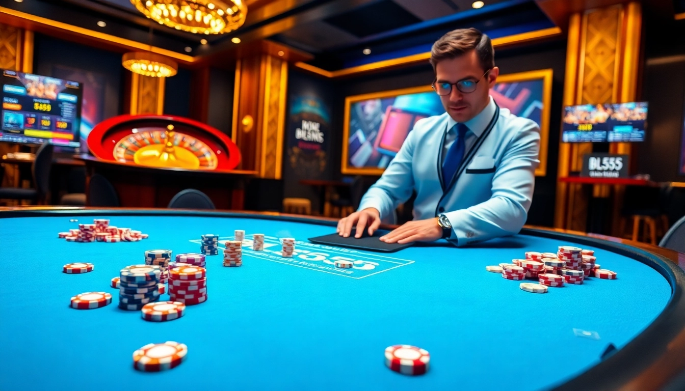 Experience the thrill of gambling at BL555 with vibrant casino tables and captivating games.