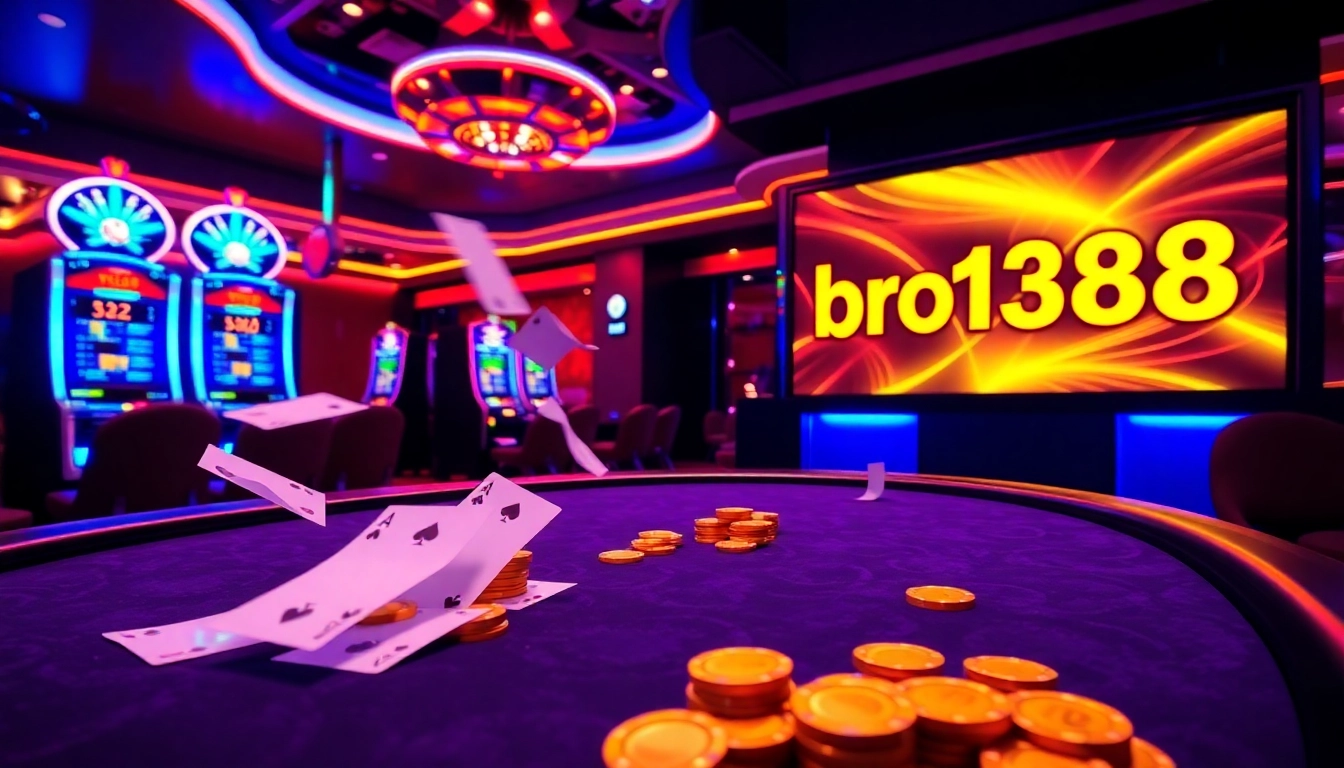 Engage with exciting games at bro138, featuring vibrant casino visuals and thrilling experiences.