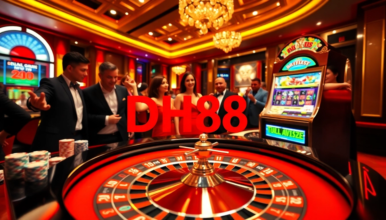 Experience thrilling gameplay at DH88 with vibrant casino tables and excited players.