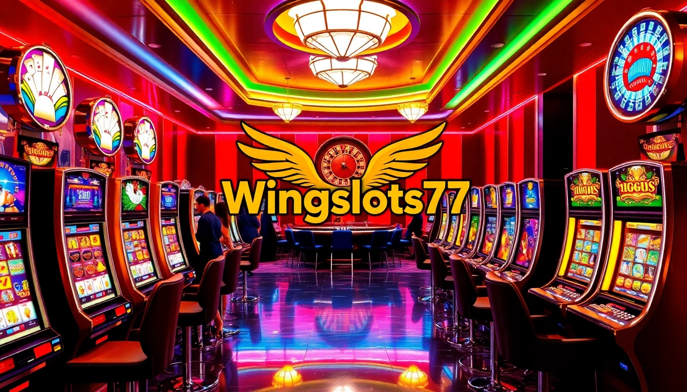 Experience the excitement of Wingslots77's vibrant casino slot machines and gaming atmosphere.