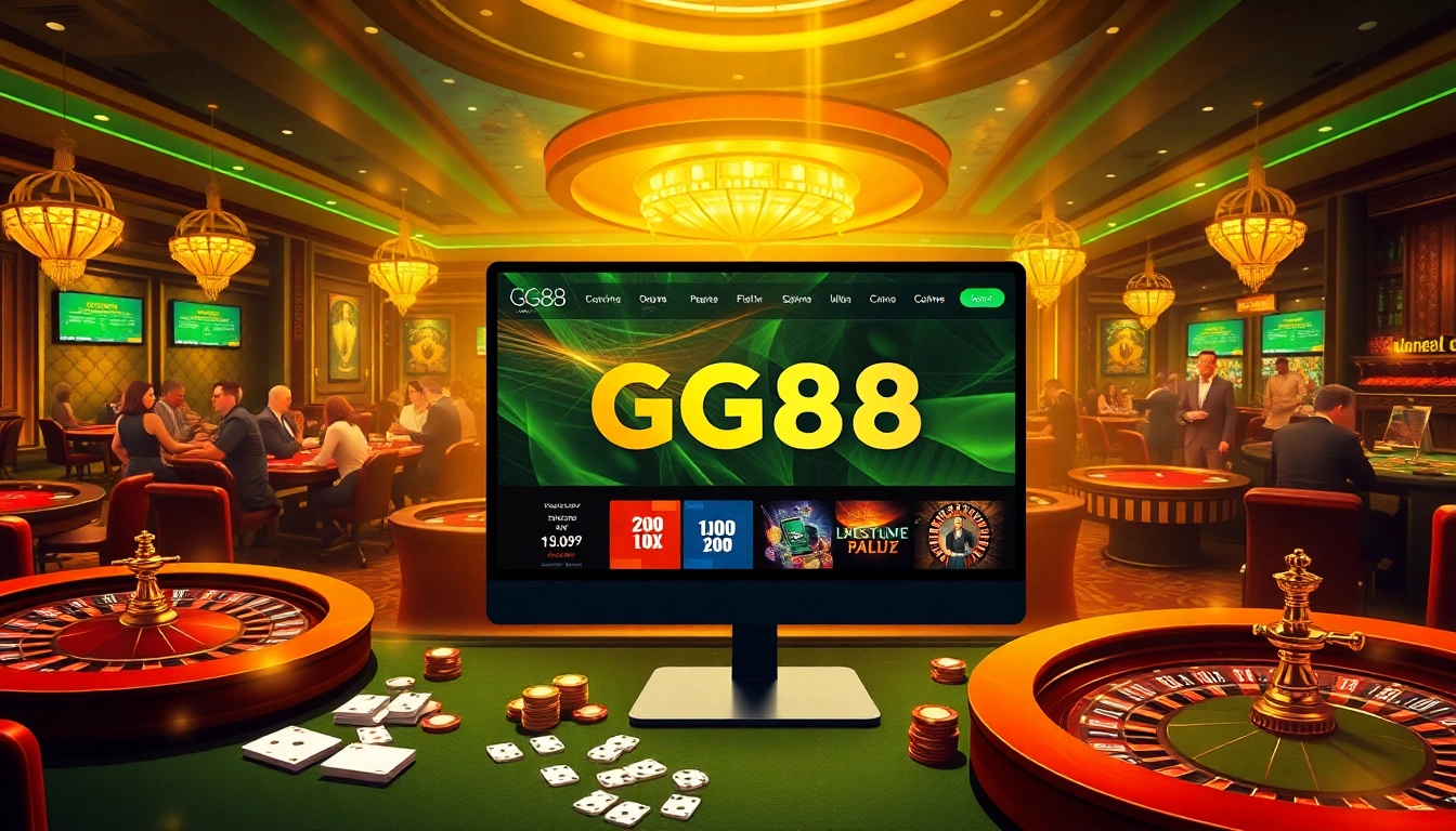 Experience gaming excitement at https://gg88.cool/ with vibrant casino tables and screens.