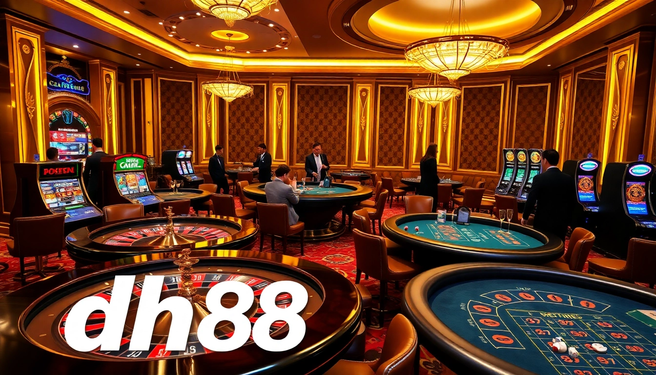 Players enjoying an exhilarating game experience at dh88 casino, including roulette and poker.