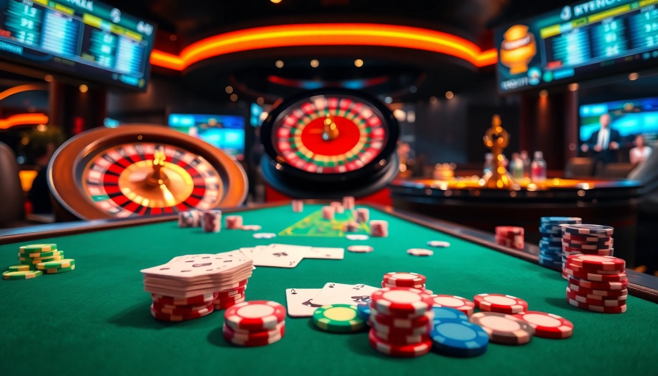 Pemain yang merencanakan strategi di meja kasino yang cerah, mewakili pengalaman mendebarkan di 33win68.