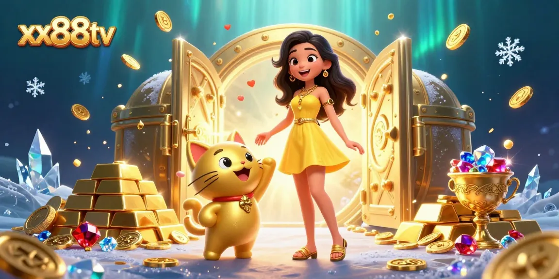 Win big with xx88tv's vibrant casino experience featuring an engaging lucky cat and treasures!
