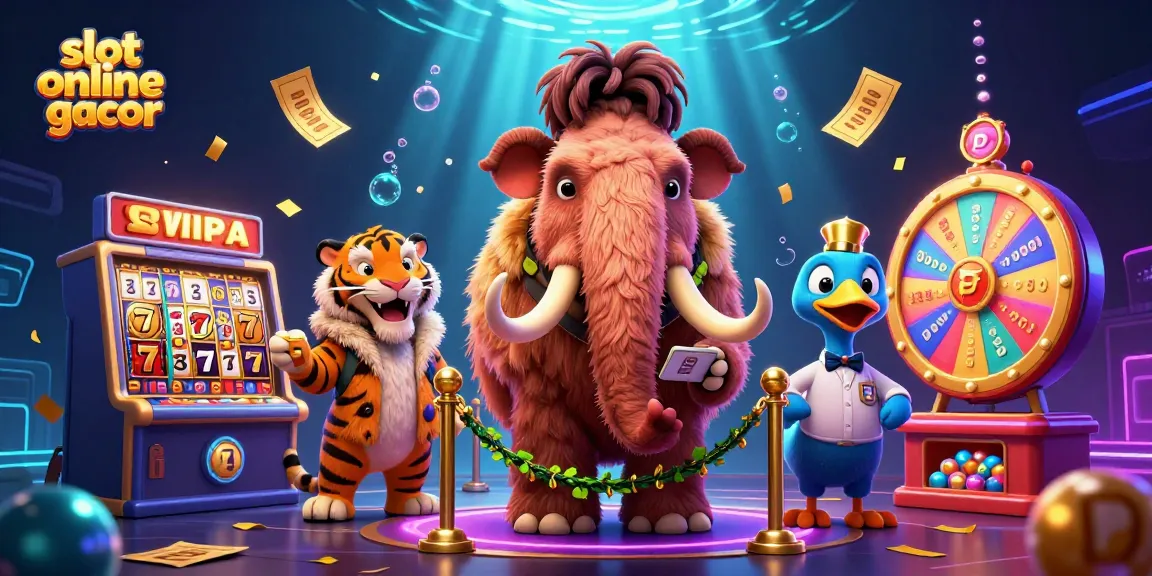Permainan slot online gacor dengan bouncer mammoth, tamu VIP macan saber, dan penjaga pintu burung dodo.