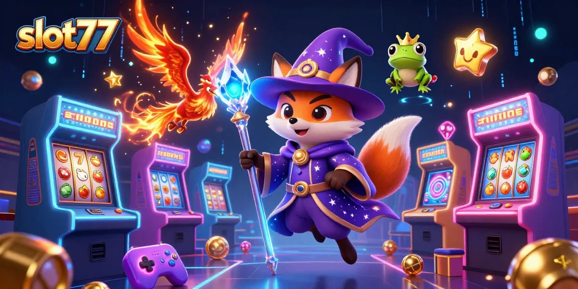 Win big with slot77 as a mystical fox wizard and phoenix spark joy in a vibrant gaming universe.