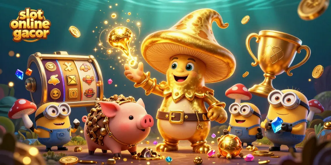 Bermain slot online gacor dengan jackpot warna-warni dan karakter lucu serta elemen kasino menarik.