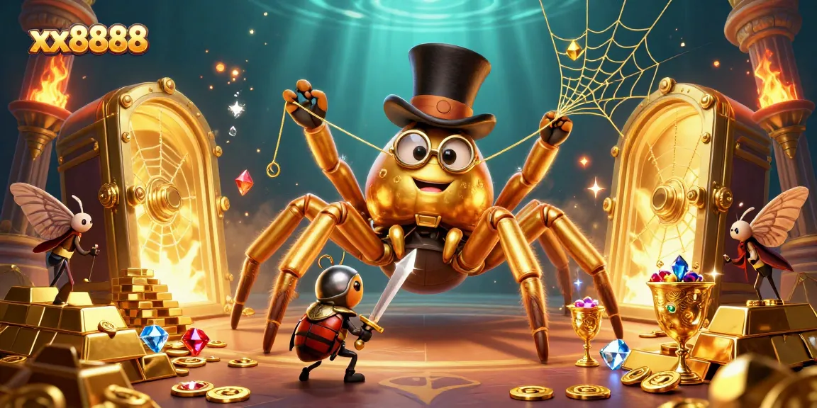 Experience the thrill of gameplay with xx8888 in a vibrant casino scene featuring a golden tarantula.