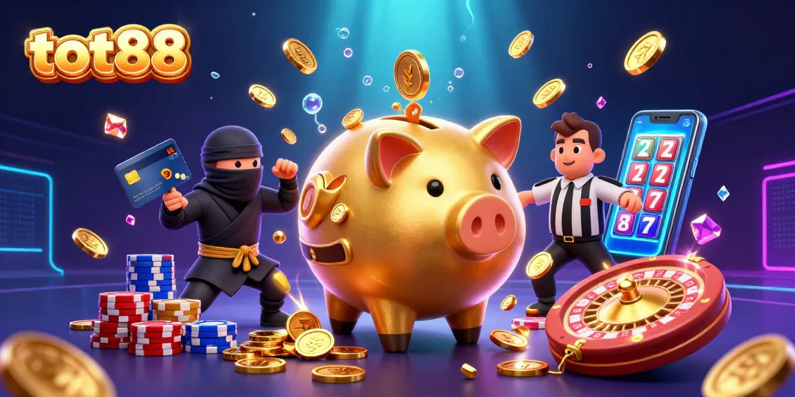 Experience thrilling gameplay at tot88 with a dynamic casino scene featuring a sumo wrestler, ninja, and referee.