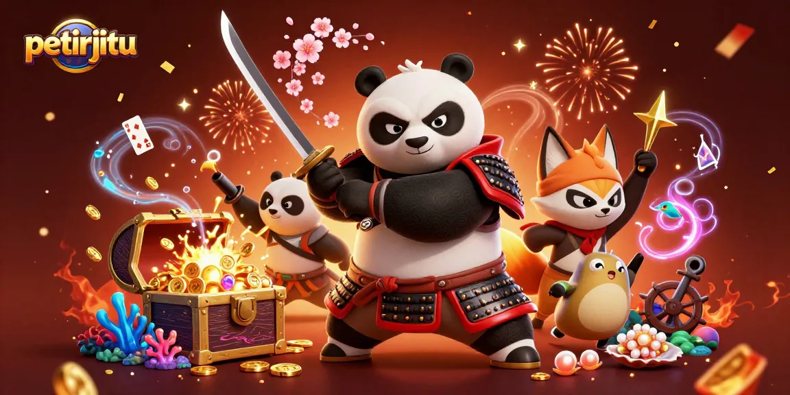 Petirjitu menyajikan samurai panda dan rubah ninja di dunia permainan kasino yang memikat.