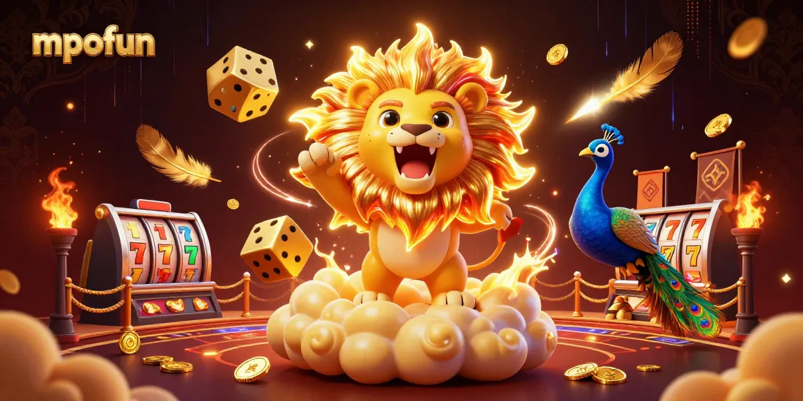 Engage in MPOFUN's thrilling slot experience featuring vibrant characters and golden elements.
