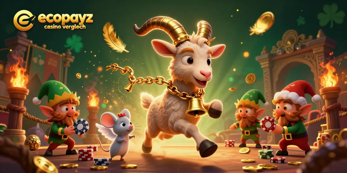 Engage in the ecopayz casino vergleich with vibrant characters in a dynamic festive casino scene.